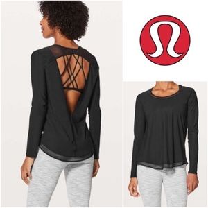 Lululemon Mix and Mesh Long Sleeve Black Size 8